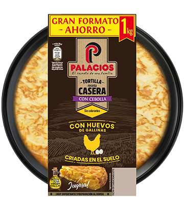 Tortilla receta casera Palacios con cebolla 1 kilo