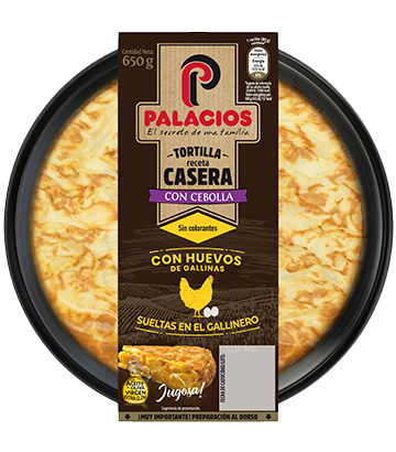 Tortilla receta casera Palacios con cebolla 650gr