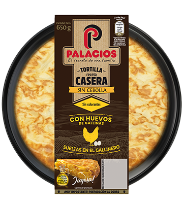 Tortilla receta casera Palacios sin cebolla 650gr