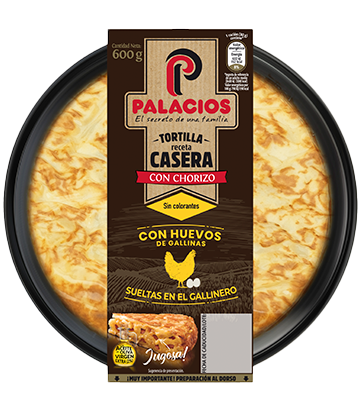 Tortilla receta casera palacios con chorizo 600gr