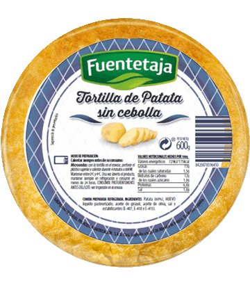 Tortilla española de patata fresca sin cebolla mediana