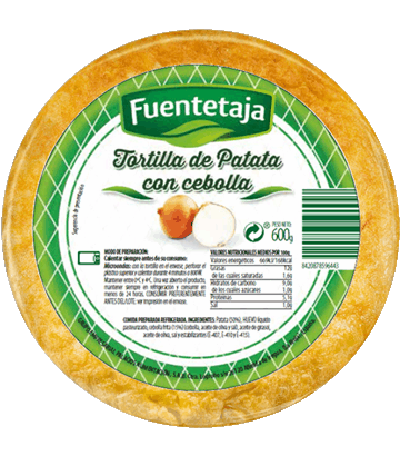 Tortilla espaola de patata fresca con cebolla mediana