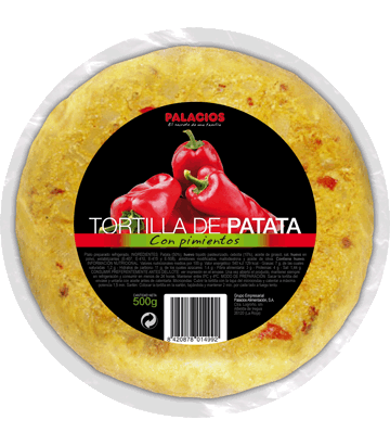 Tortilla espaola de patata con pimientos mediana